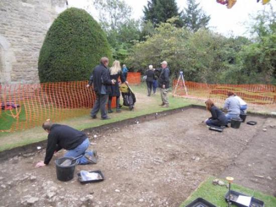 Trench two at Bartlemas Chapel under excavation