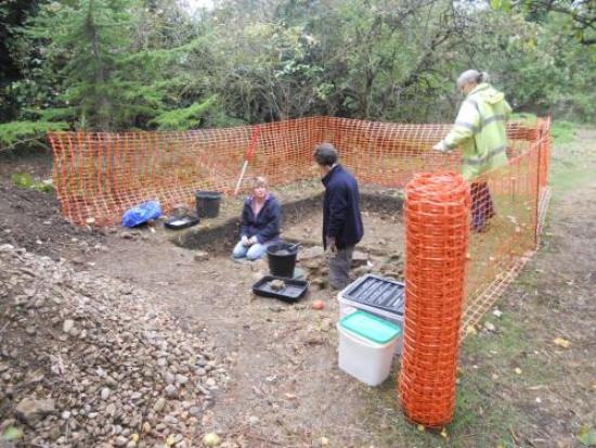 Trench three at Bartlemas Chapel under excavation