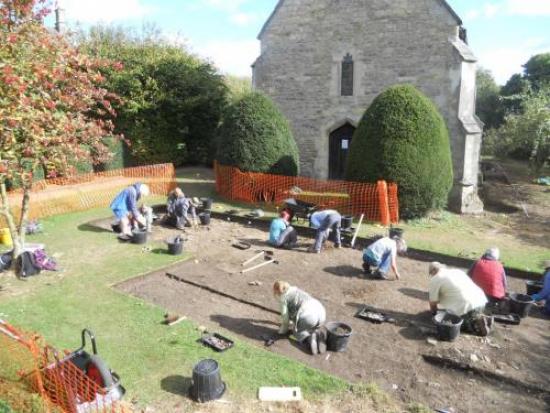 Excavation in progress at Bartlemas Chapel, Autumn 2011